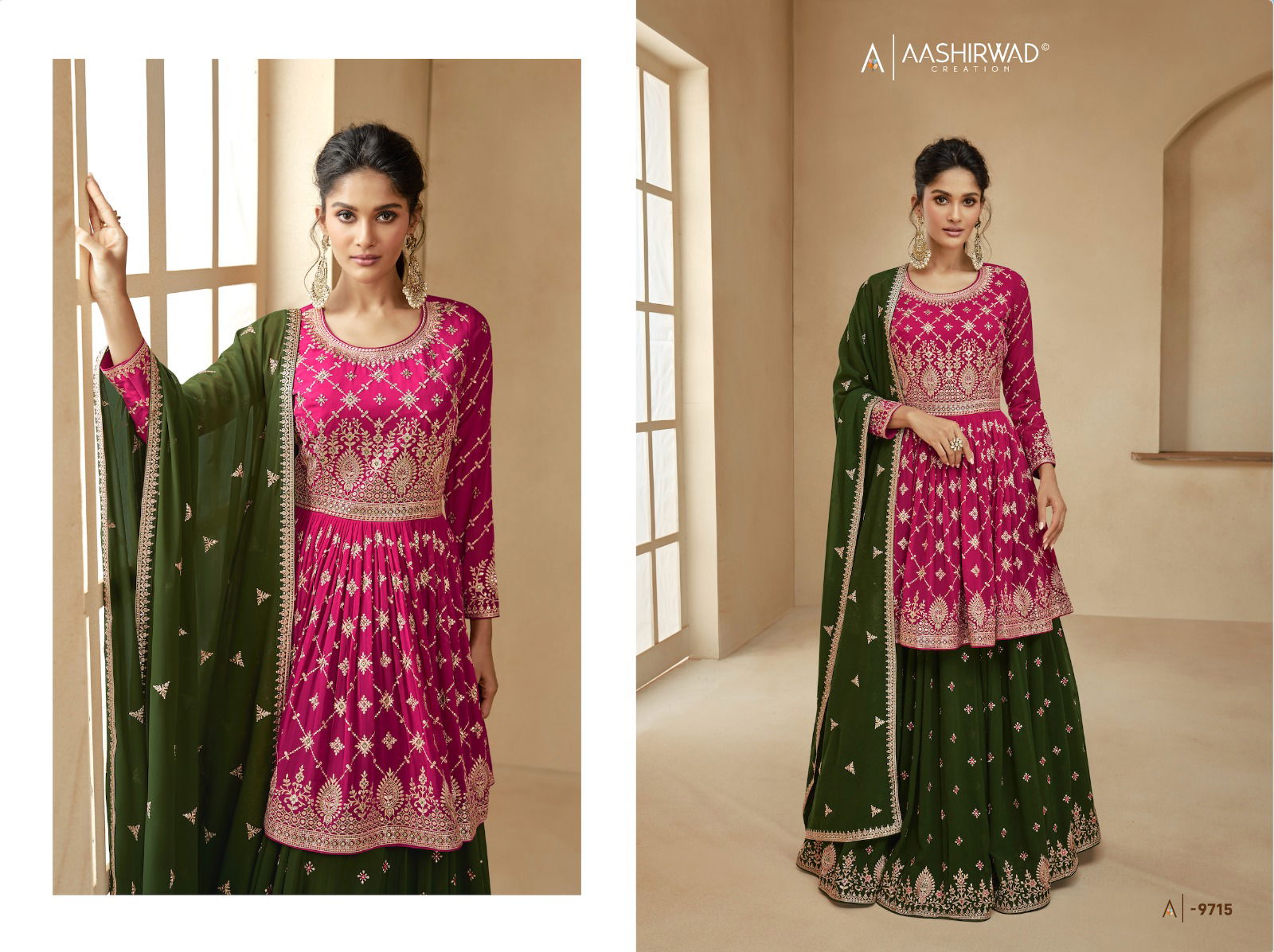 ASHIRWAD ANGEL Heavy Blooming Georgette With Heavy Sequence Work Sharar Salwar Suit